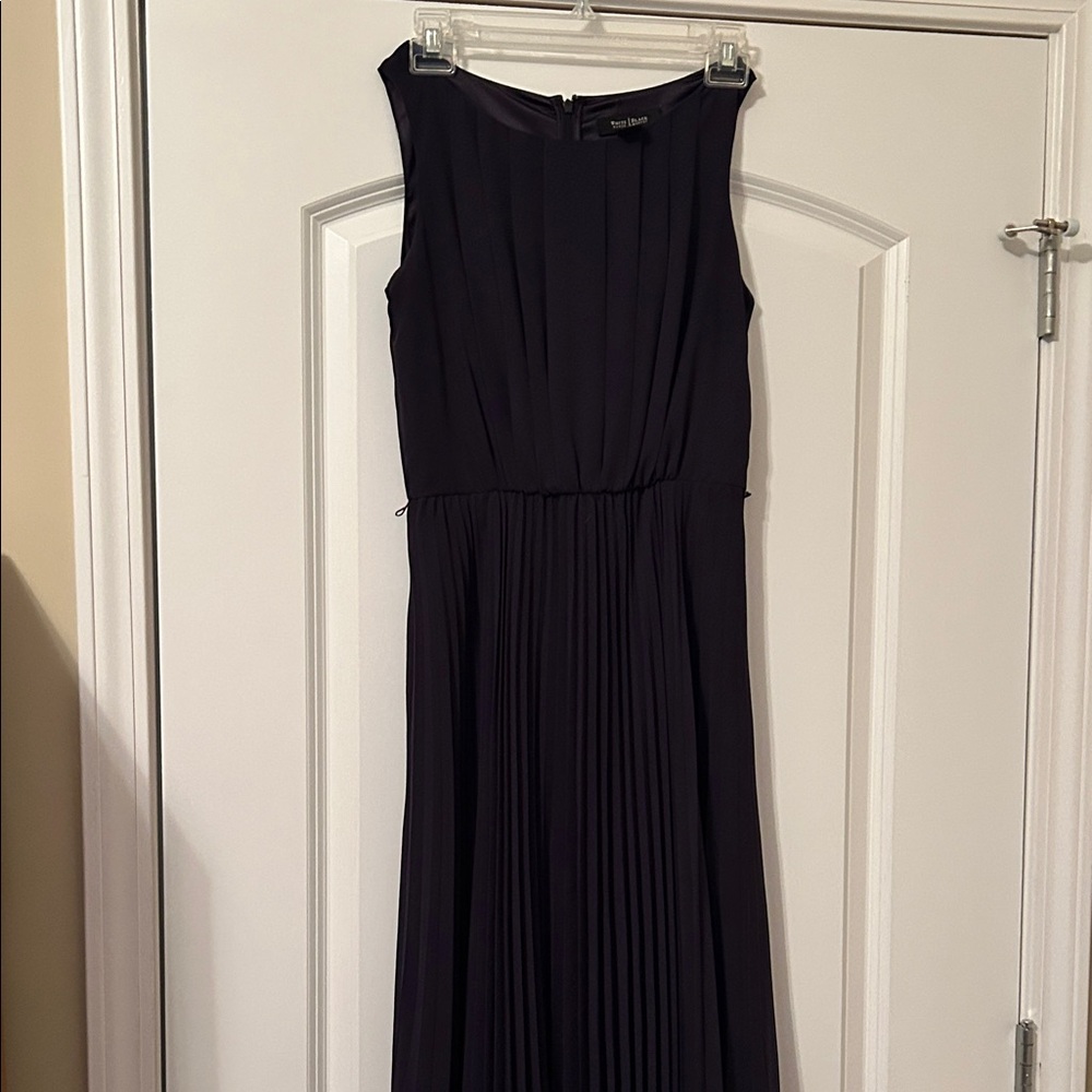White House Black Market Black Pleated Maxi Dress